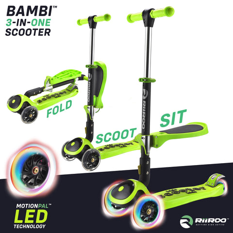 RiiRoo 3 in One Bambi Kids Scooter In Green