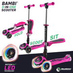 RiiRoo 3 in One Bambi Kids Scooter In Pink