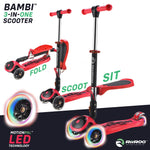 RiiRoo 3 in One Bambi Kids Scooter In Red