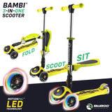 RiiRoo 3 in One Bambi Kids Scooter In Yellow