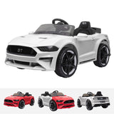 FORD MUSTANG GT Style Ride On Car In White - 12V 2WD