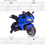 RiiRoo Ducati Style 12V Ride On Motorbike with MP3