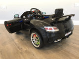 RiiRoo Mercedes SLS Style Ride On Car in black back with door open
