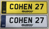 RiiRoo Personalised Self-Adhesive 14 x 4 cm Number Plate Stickers For Childrens Kids Ride on Car - EU Stars