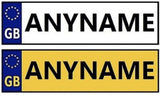 RiiRoo Personalised Self-Adhesive 14 x 4 cm Number Plate Stickers For Childrens Kids Ride on Car - EU Stars