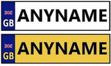 RiiRoo Personalised Self-Adhesive 14 x 4 cm Number Plate Stickers For Childrens Kids Ride on Car - UK Flag