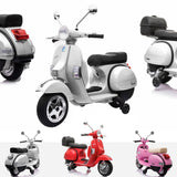 RiiRoo Vespa Licensed PX150 12V Kids Electric Ride On Battery Powered Motorbike White